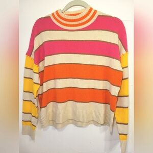 NWT THML STRIPED MOCK NECK SWEATER Sz XS